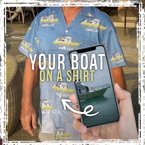 Personalised Boat Hawaiian Shirt - Cotton - Image 11