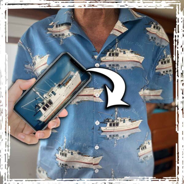 Personalised Boat Hawaiian Shirt - Cotton - Image 9