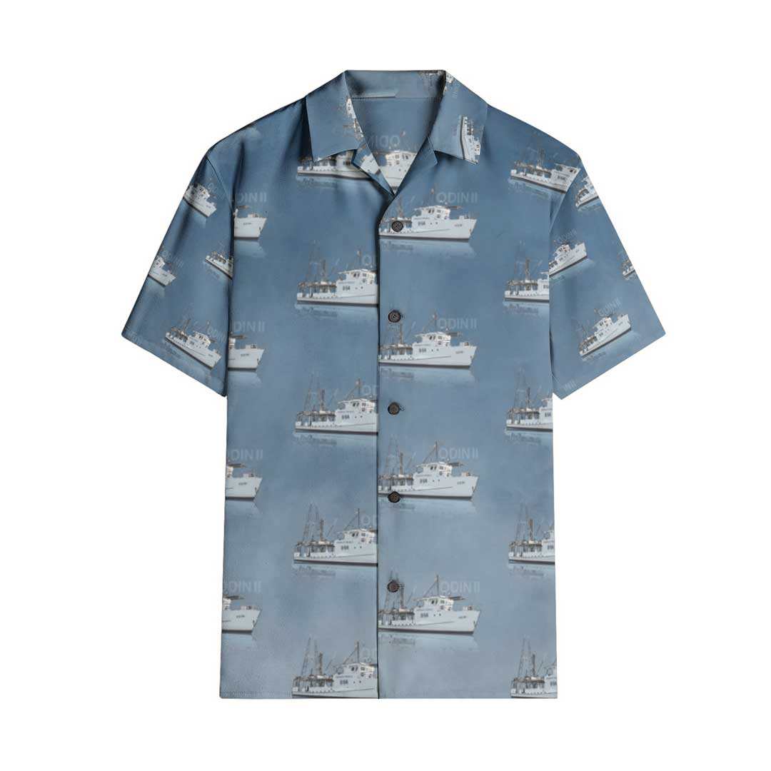 Personalised hawaiian shirt with a power boat